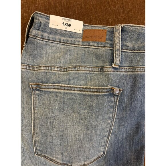 Judy Blue High Waist Double Rolled Cuff Patchwork Women's Jeans Size 18W NWT - Picture 6 of 8